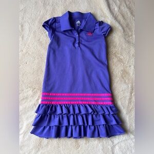 Adidas girls tennis dress. Purple with pink. Size 6x.